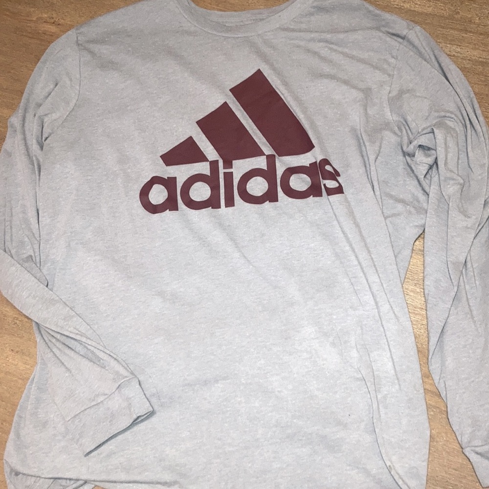 Adidas Light Gray Long Sleeve Shirt